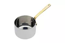 Mini Stainless Steel Saucepan with Brass Handle