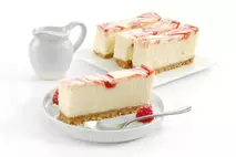 Sysco Classic White Chocolate & Raspberry Cheesecake Tray