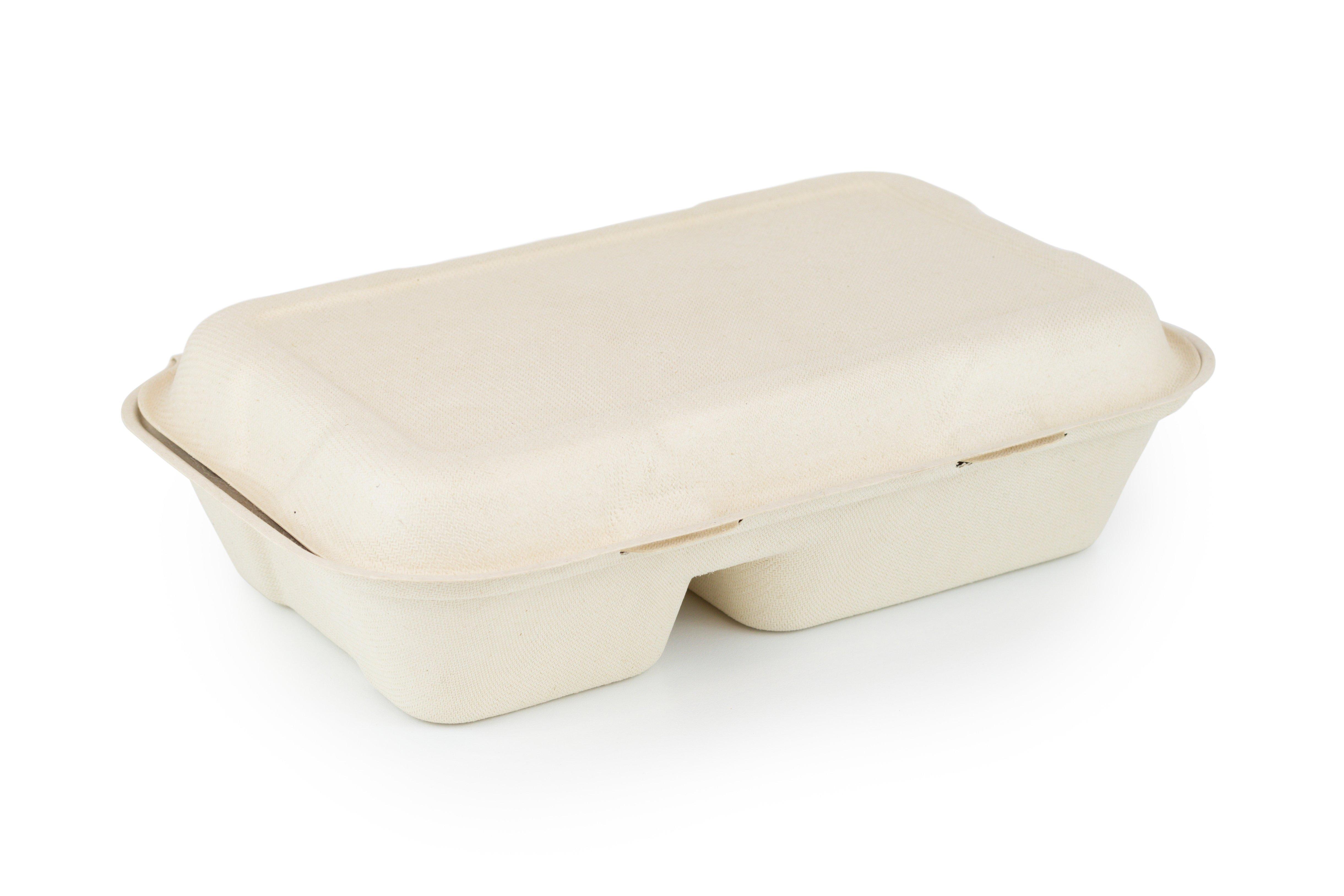Sysco Earth Plus Unbleached Bagasse 25cm 2 Compartment Box