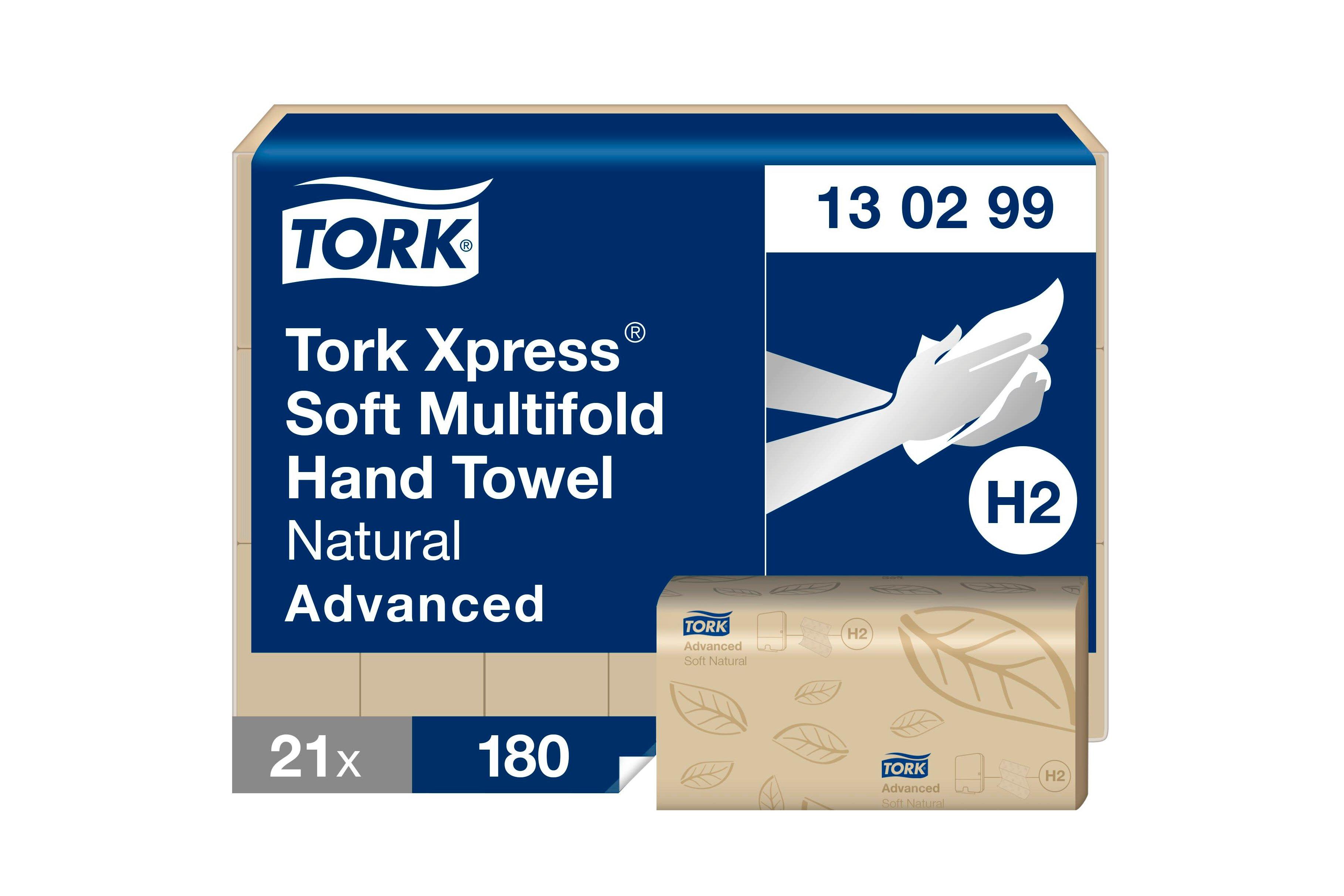 Tork Xpress Natural Multifold Hand Towel Advanced, 2ply, 21 x 180 