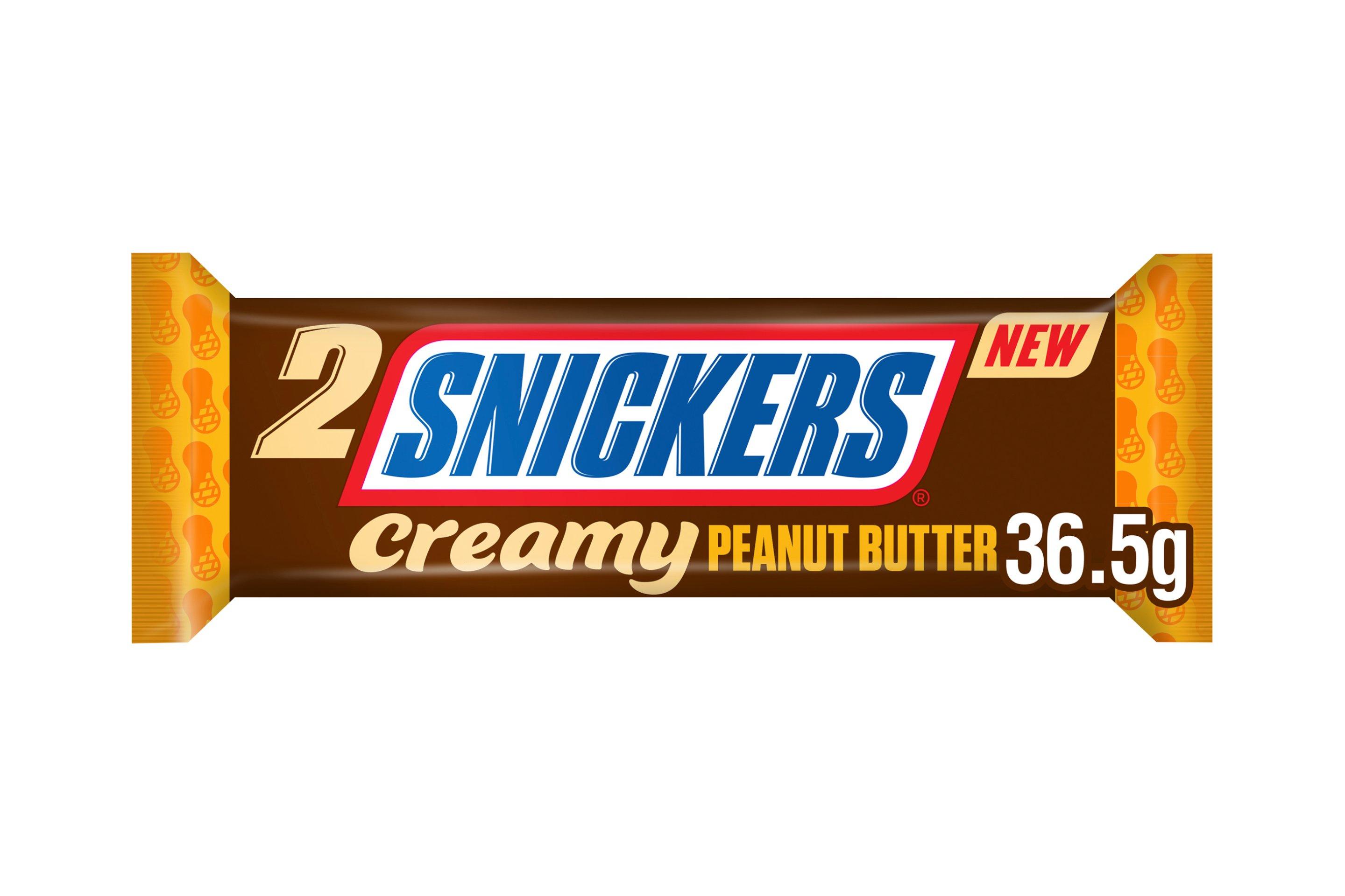 Snickers Creamy Peanut Nut Butter Chocolate Duo Bar 36.5g 1 x 24
