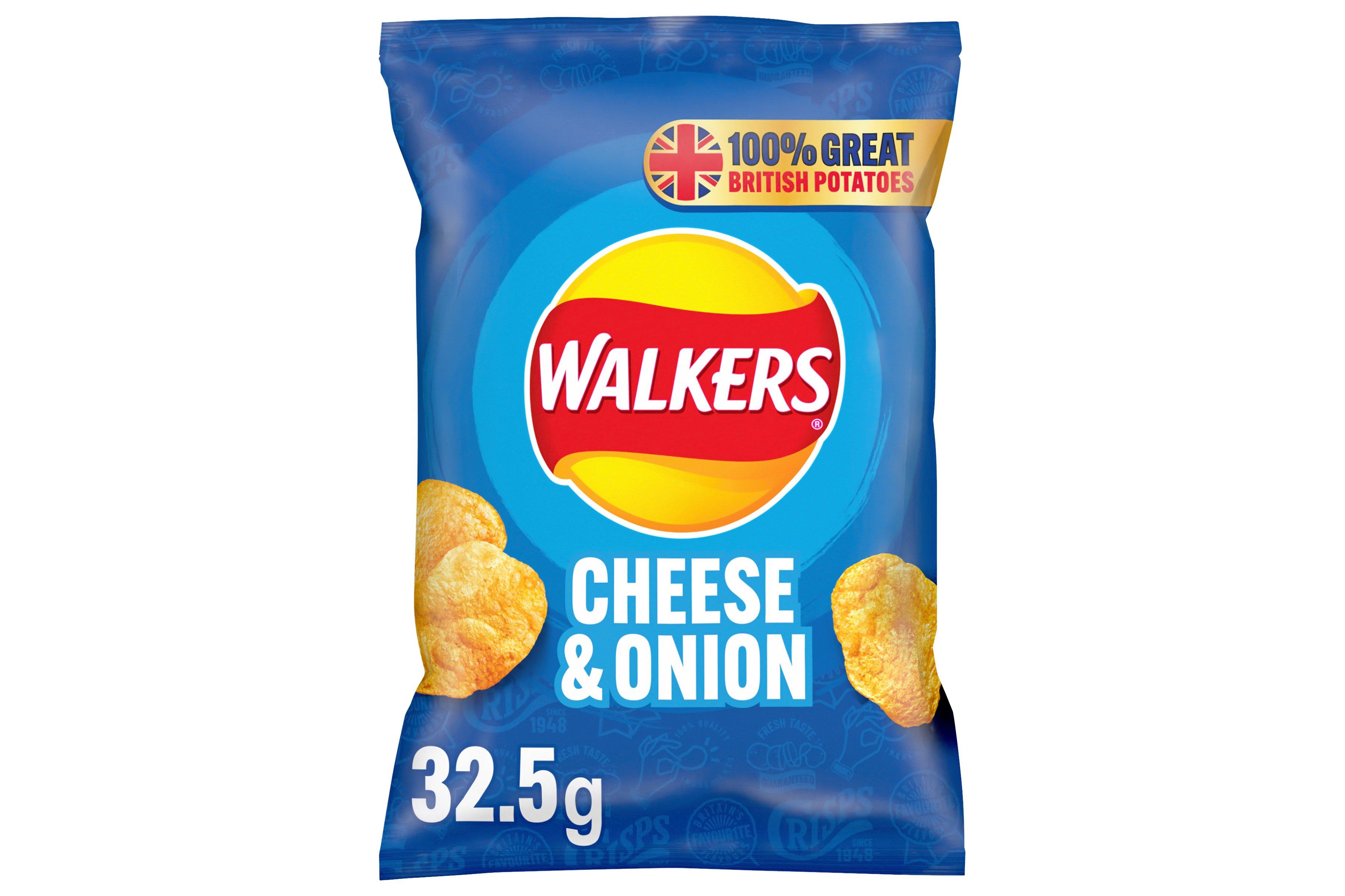 Walkers Cheese & Onion Crisps 32.5g 48 x 32.5g