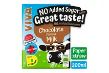 Viva Chocolate Flavoured Semi-Skimmed Milk UHT 200ml Viva Chocolate Flavoured Semi-Skimmed Milk UHT 200ml