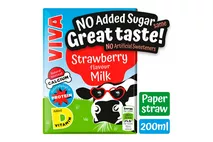 Viva Strawberry Flavoured Semi-Skimmed Milk UHT 200ml Viva Strawberry Flavoured Semi-Skimmed Milk UHT 200ml