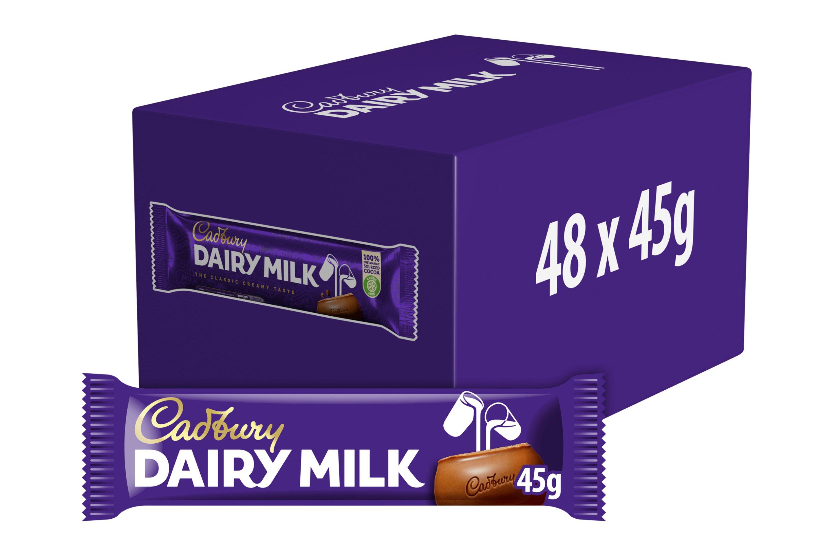 Cadbury Dairy Milk Chocolate Bar 45g 48 x 45g