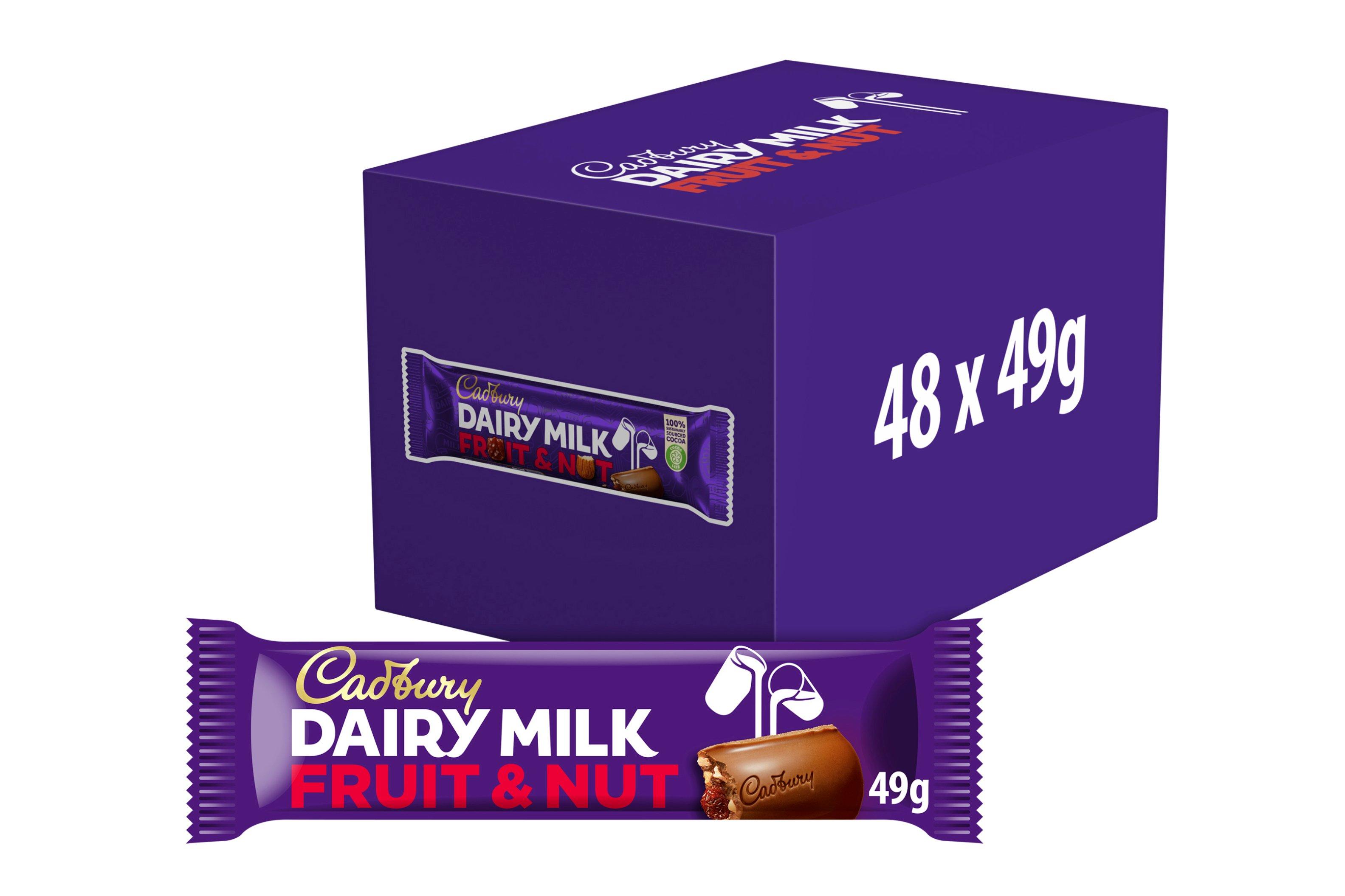 Cadbury Dairy Milk Fruit and Nut Chocolate Bar 49g 48 x 49g