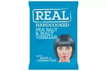 Real Handcooked Sea Salt & Malt Vinegar Flavour Potato Crisps 35g