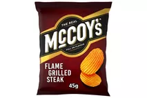 McCoy's The Real McCoy's Flame Grilled Steak Ridge Cut Potato Crisps 47.5g McCoy's The Real McCoy's Flame Grilled Steak Ridge Cut Potato Crisps 47.5g