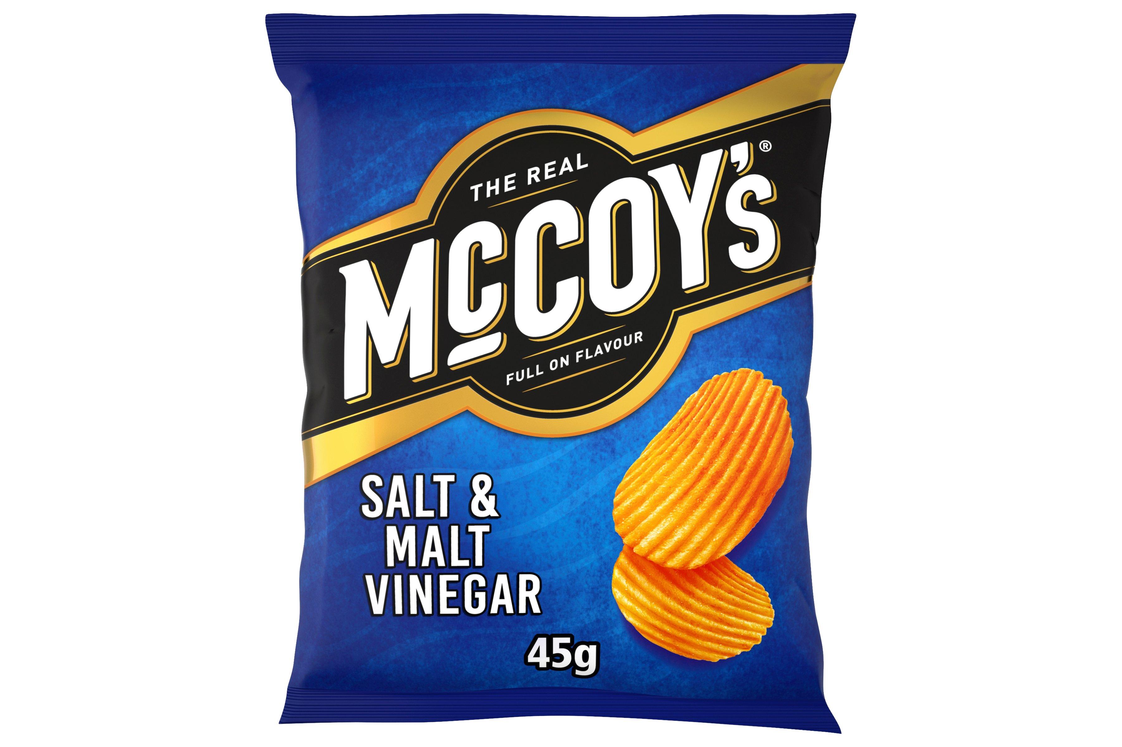McCoy's Salt & Malt Vinegar Crisps 47.5g     36 x 47.5g