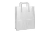 White Paper Bags with Handles 7x11x9"/17.7x27.9x22.8cm (approx) White Paper Bags with Handles 7x11x9"/17.7x27.9x22.8cm (approx)