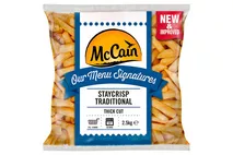 McCain Our Menu Signatures Staycrisp Traditional Coated Thick Cut Chips 2.5kg McCain Our Menu Signatures Staycrisp Traditional Coated Thick Cut Chips 2.5kg