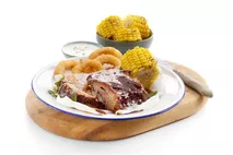 Brakes Cooked Barbecue Half Racks of Pork Ribs Brakes Cooked Barbecue Half Racks of Pork Ribs