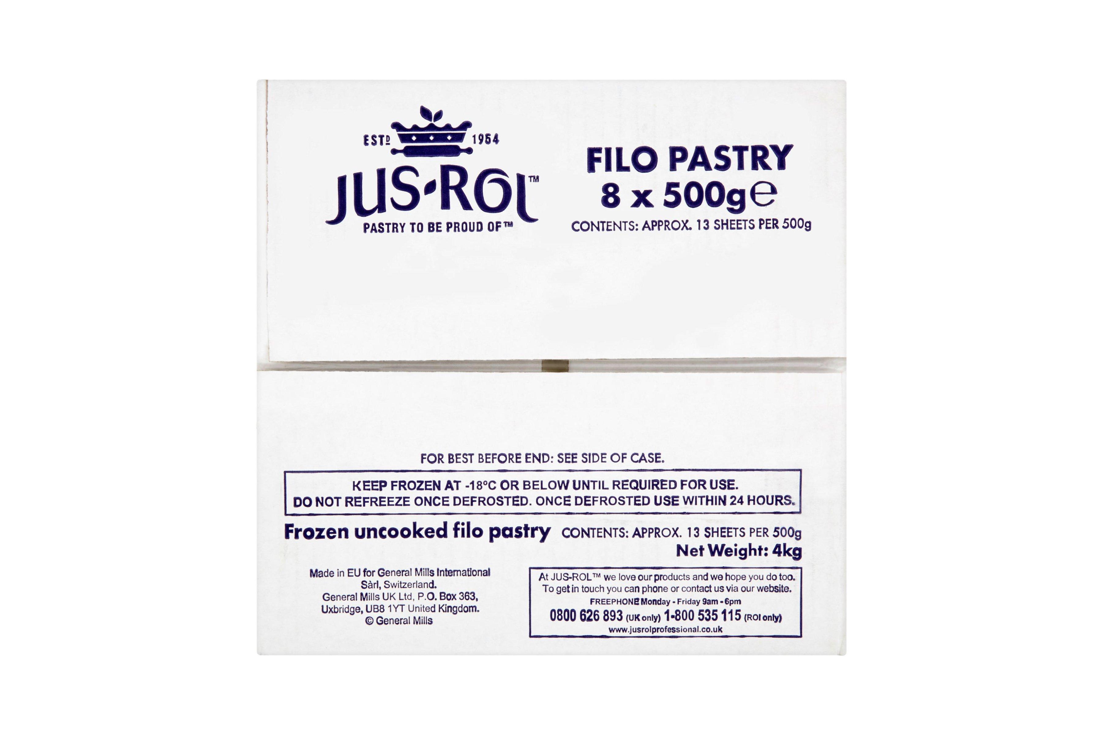 Jus-Rol Filo Pastry Sheets 270g/6 sheets(Filo Dough) - Kellys Expat Shopping