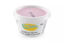 Cool Delight Raspberry Frozen Yogurt Ice Cream in Insulated Tubs Cool Delight Raspberry Frozen Yogurt Ice Cream in Insulated Tubs