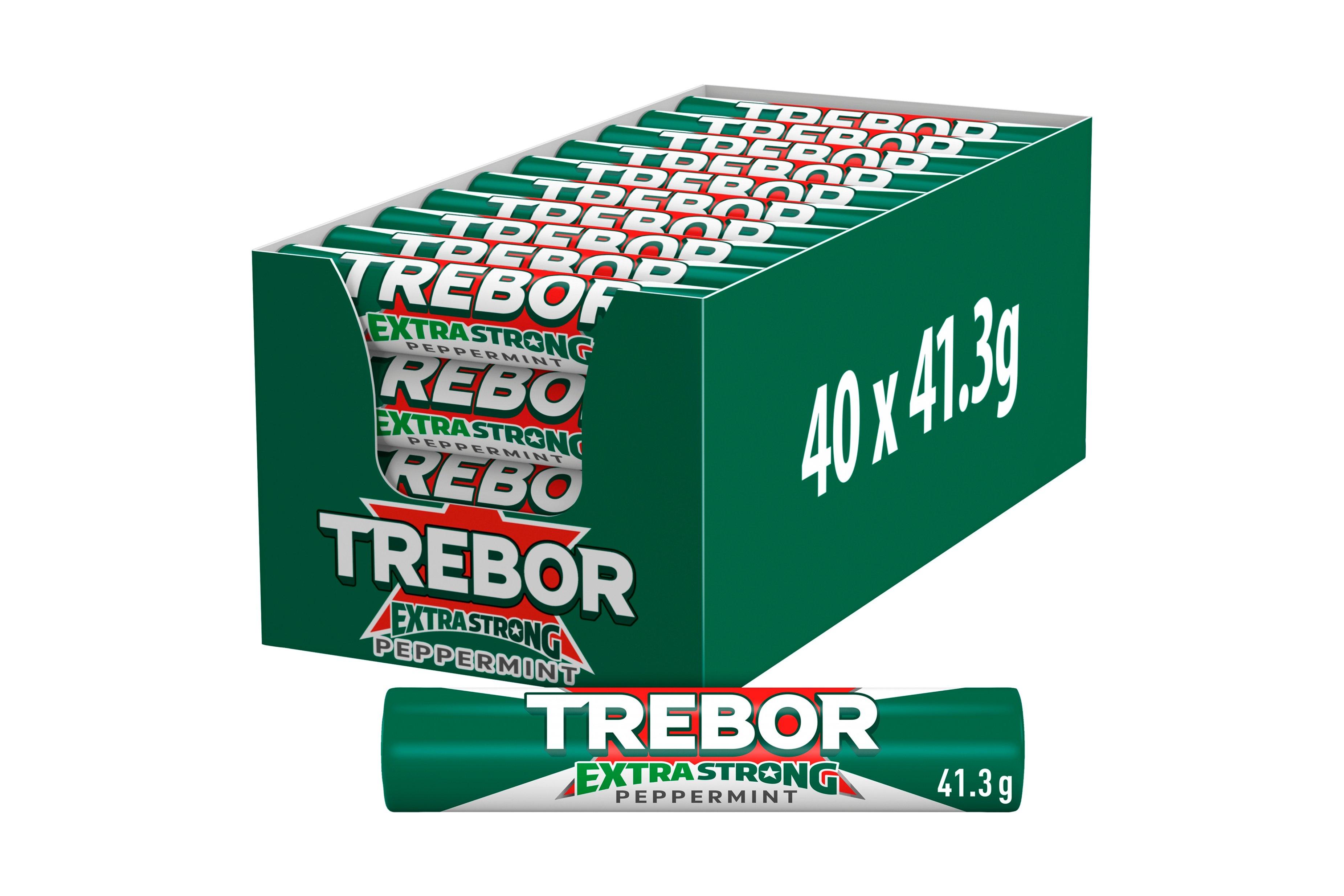 Trebor Extra Strong Peppermint Mints Roll 41.3g 40 x 41.3g