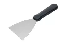 Stainless Steel Griddle Scaper with Black Plastic Handle Stainless Steel Griddle Scaper with Black Plastic Handle