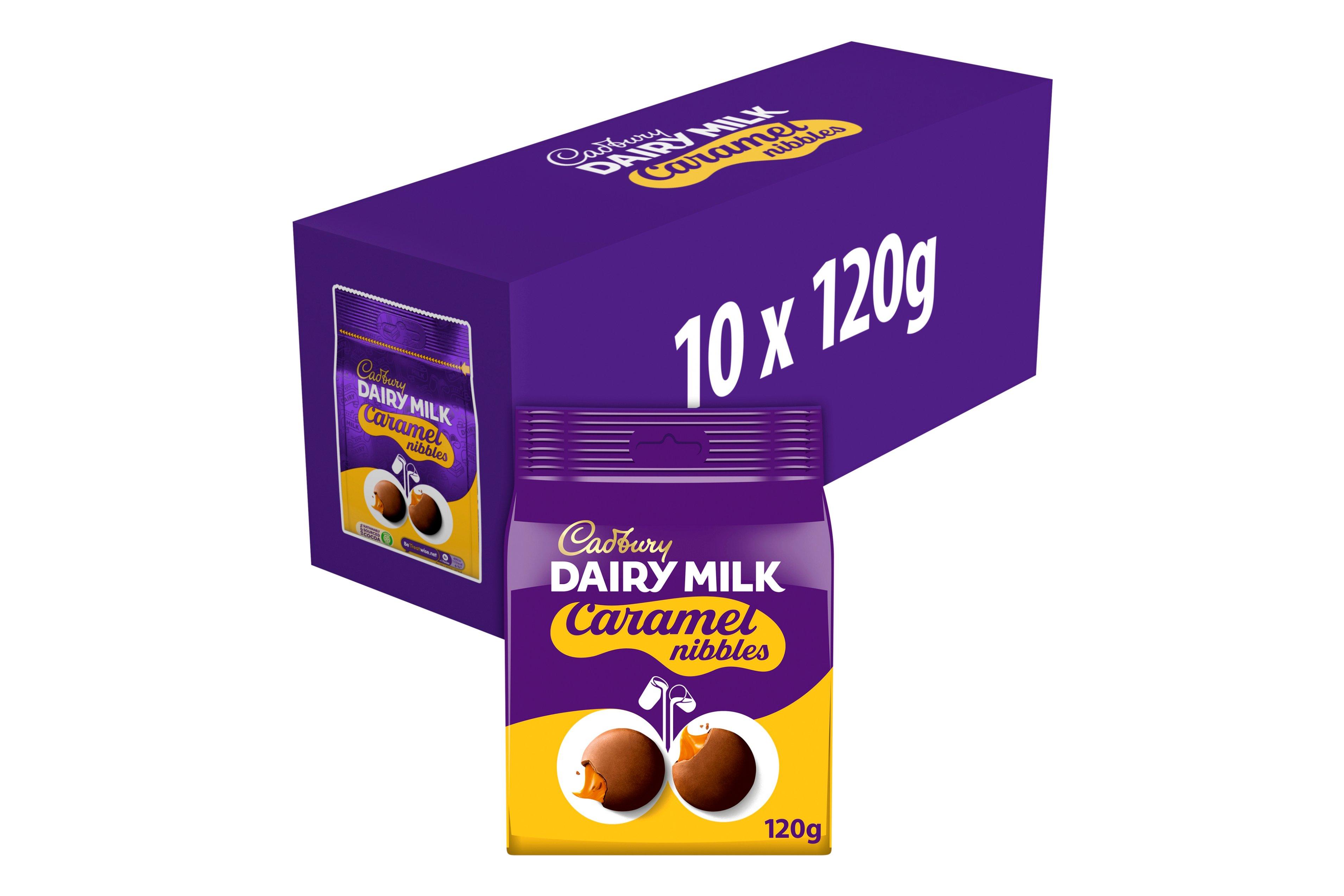 Cadbury Dairy Milk Caramel Nibbles Chocolate Bag 120g     10 x 120g
