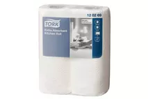 Tork 120269 Tork Extra Absorbent Kitchen Roll, 2ply, White, 64sht, 24 (12x2rolls) Tork 120269 Tork Extra Absorbent Kitchen Roll, 2ply, White, 64sht, 24 (12x2rolls)