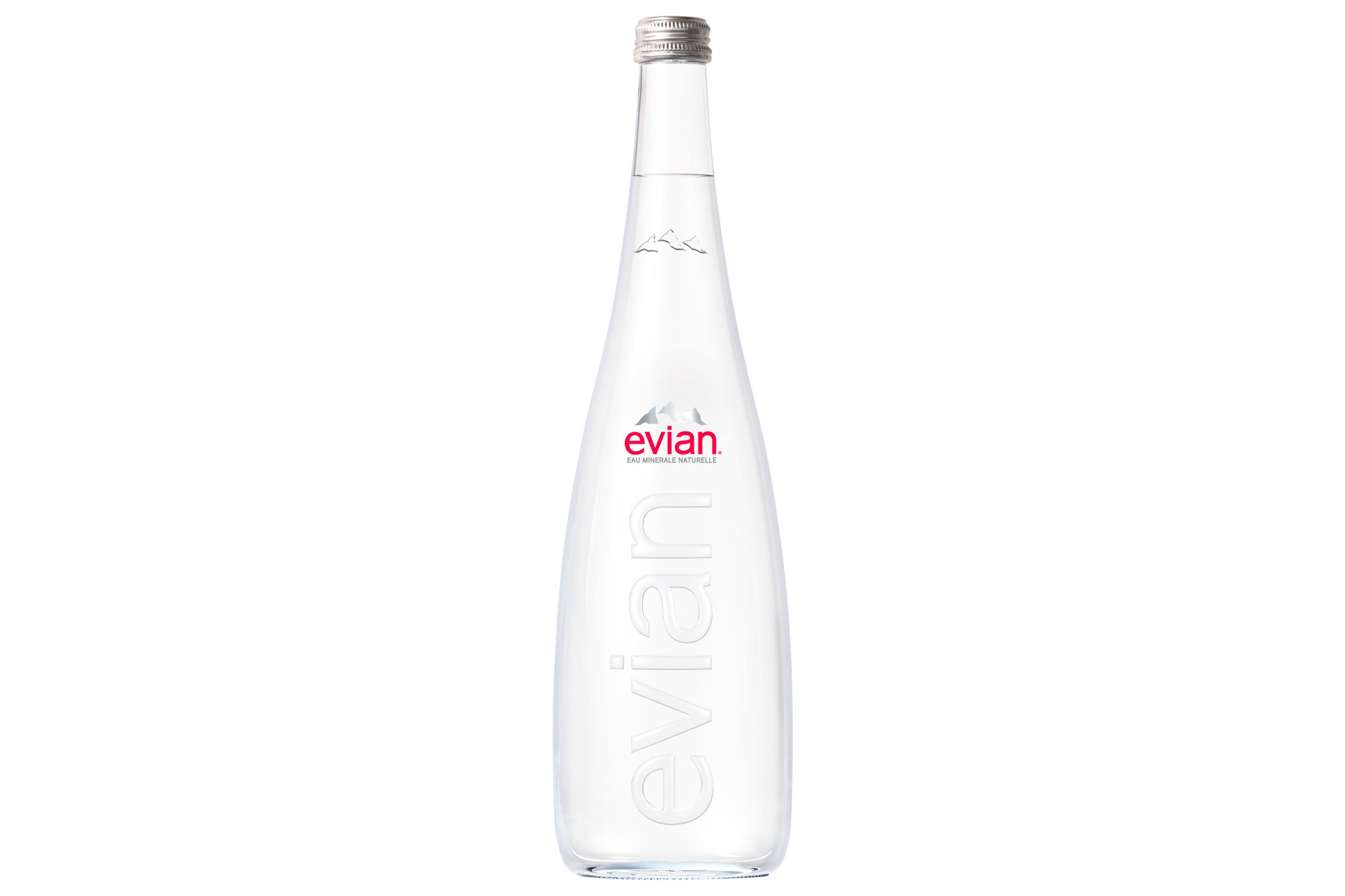 Evian off white outlet water bottle