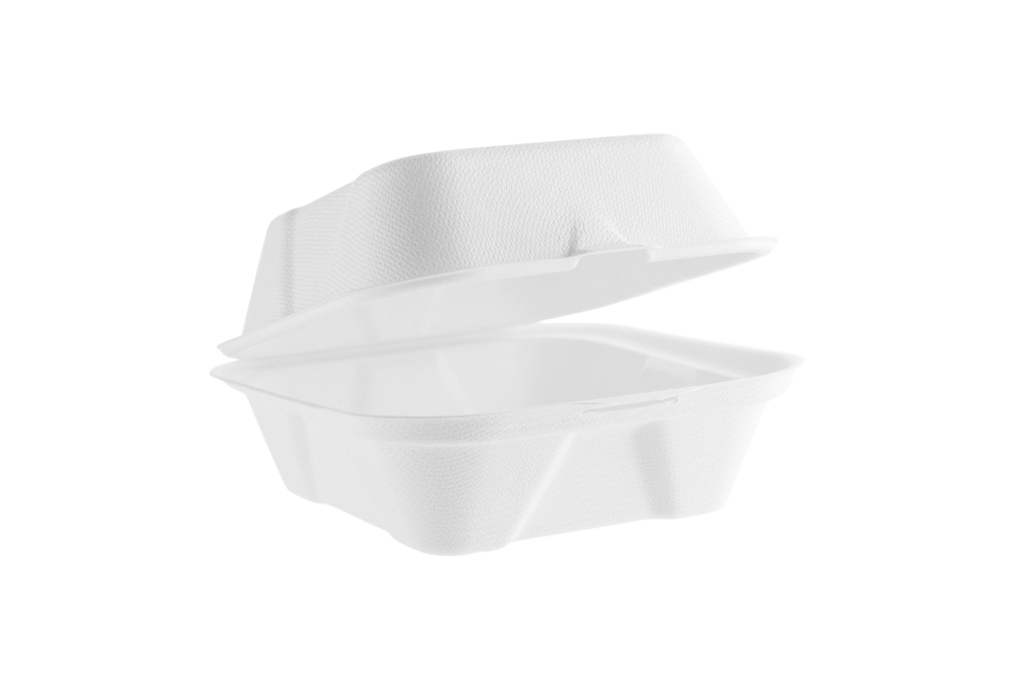 Vegware White Bagasse Burger Box 6in 1 x 500