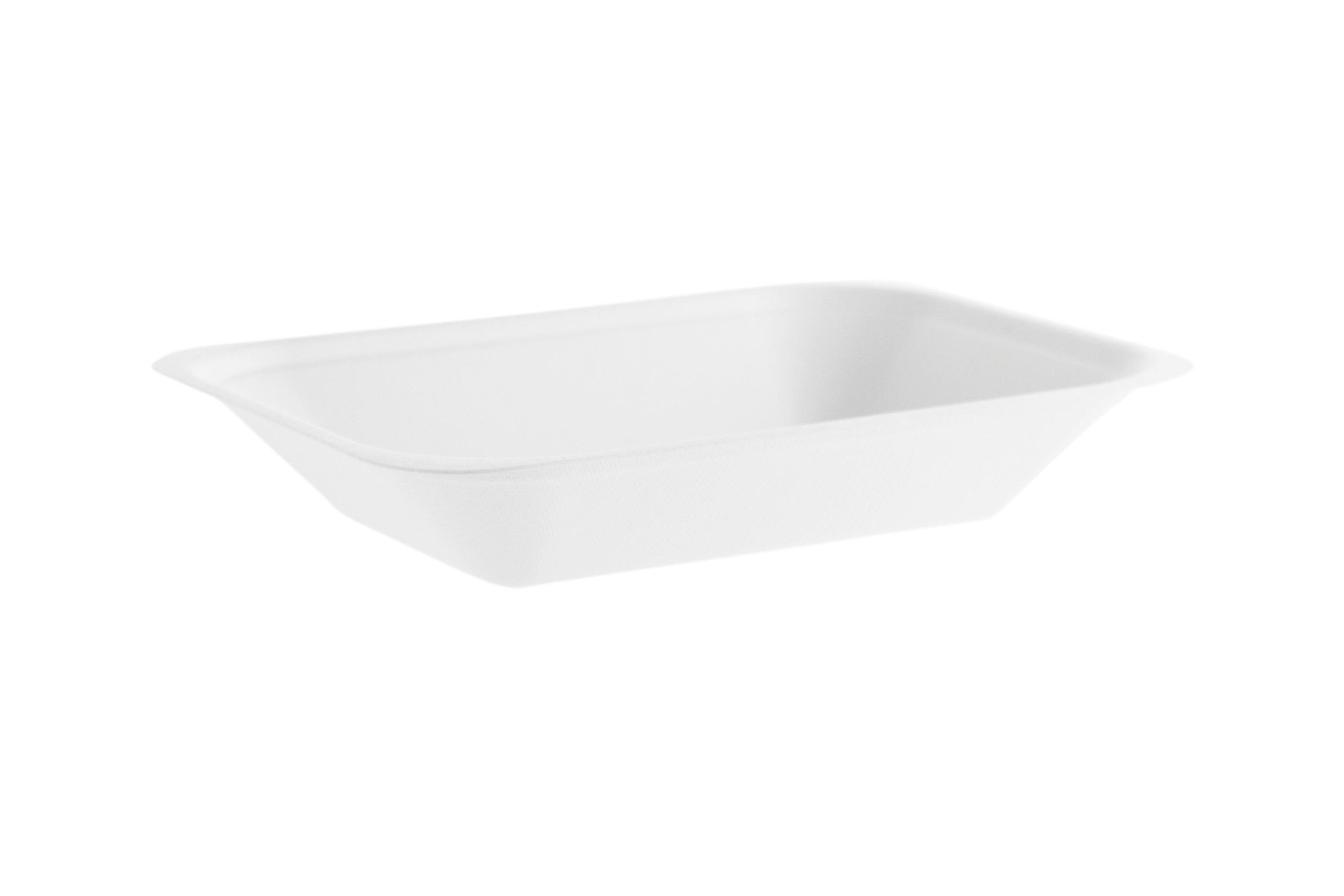 Vegware White Medium Bagasse Chip Tray (7 x 5in) 1 x 500