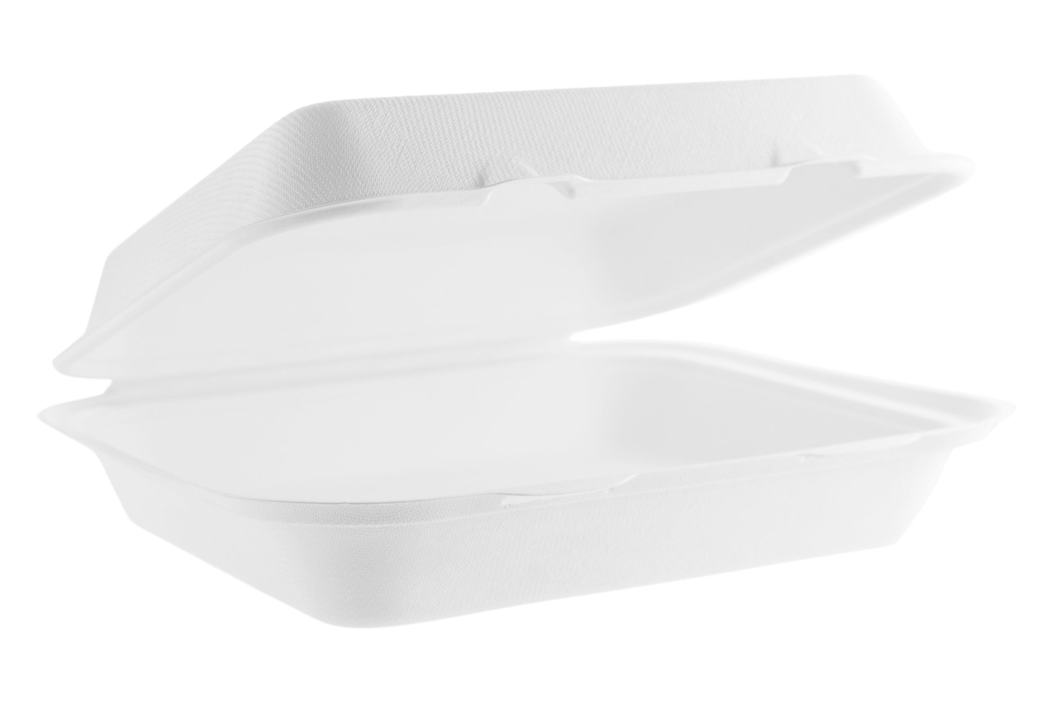 Vegware White Bagasse Lunch Box  9x8"""" /21x23.5x8cm     1 x 200