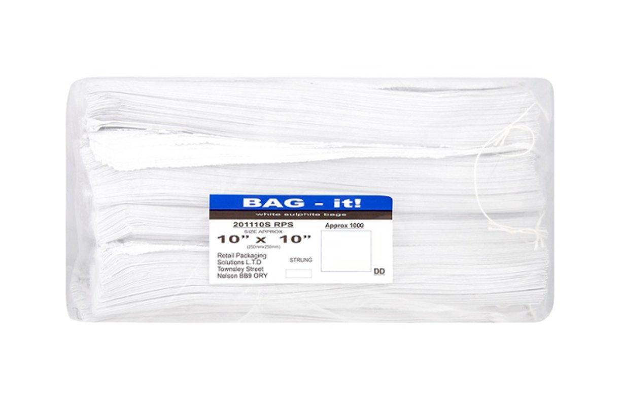 White Paper Bags 10x10"""" /25.4x25.4cm 1 x 1000