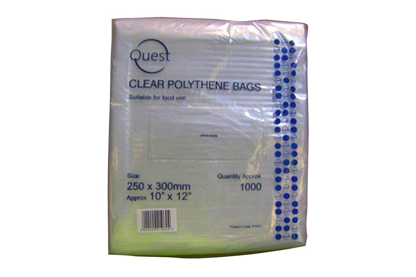Clear Polythene Food Bags 10x12"""" /25.4x30cm 1 x 1000
