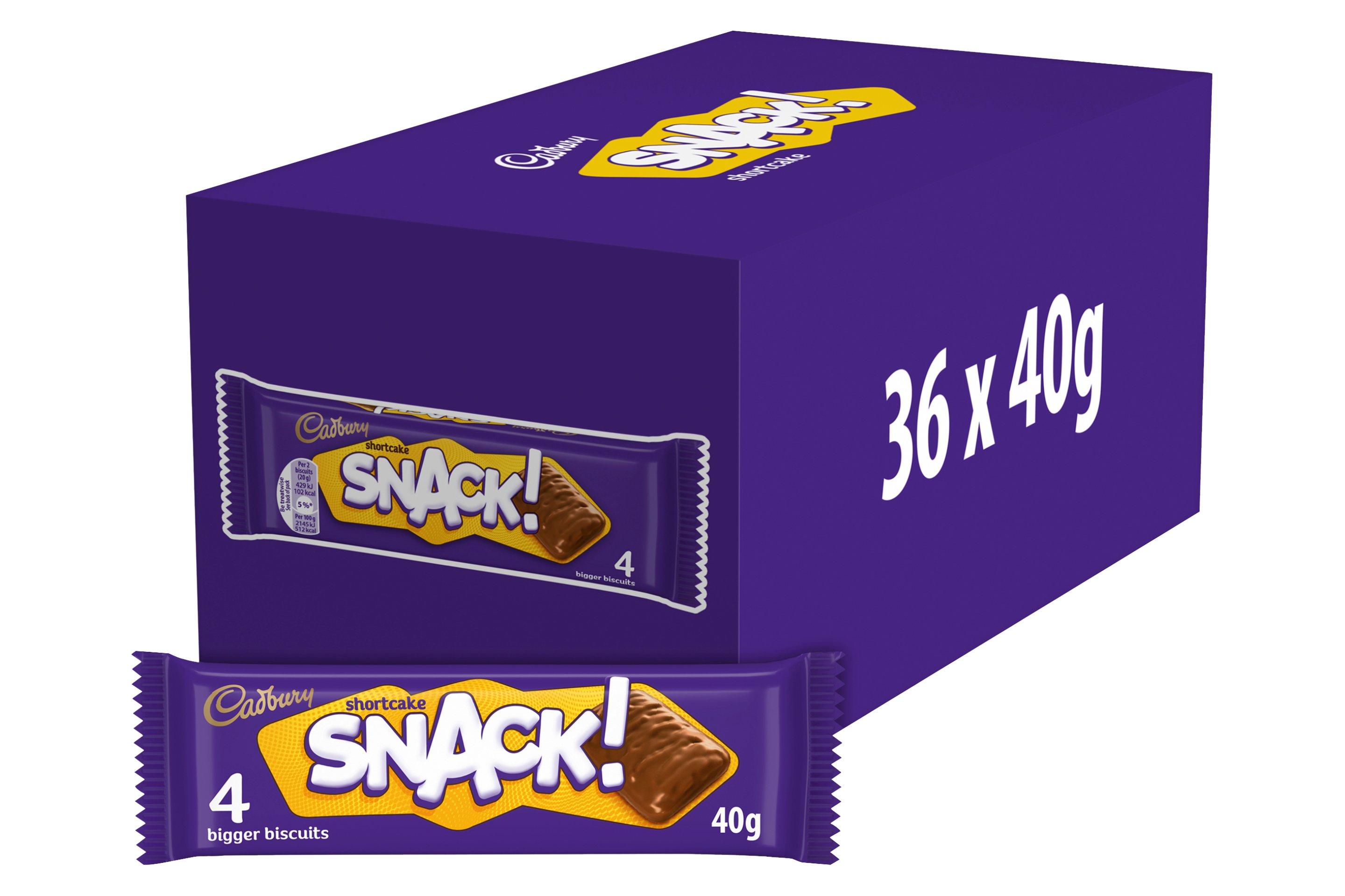 Cadbury Snack Shortcake Chocolate Biscuit 40g     36 x 40g