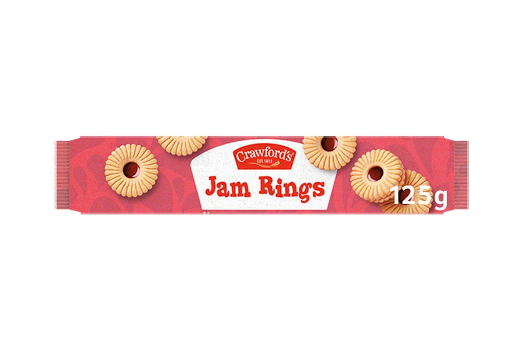 Crawford's Jam Rings Biscuits     12 x 125g