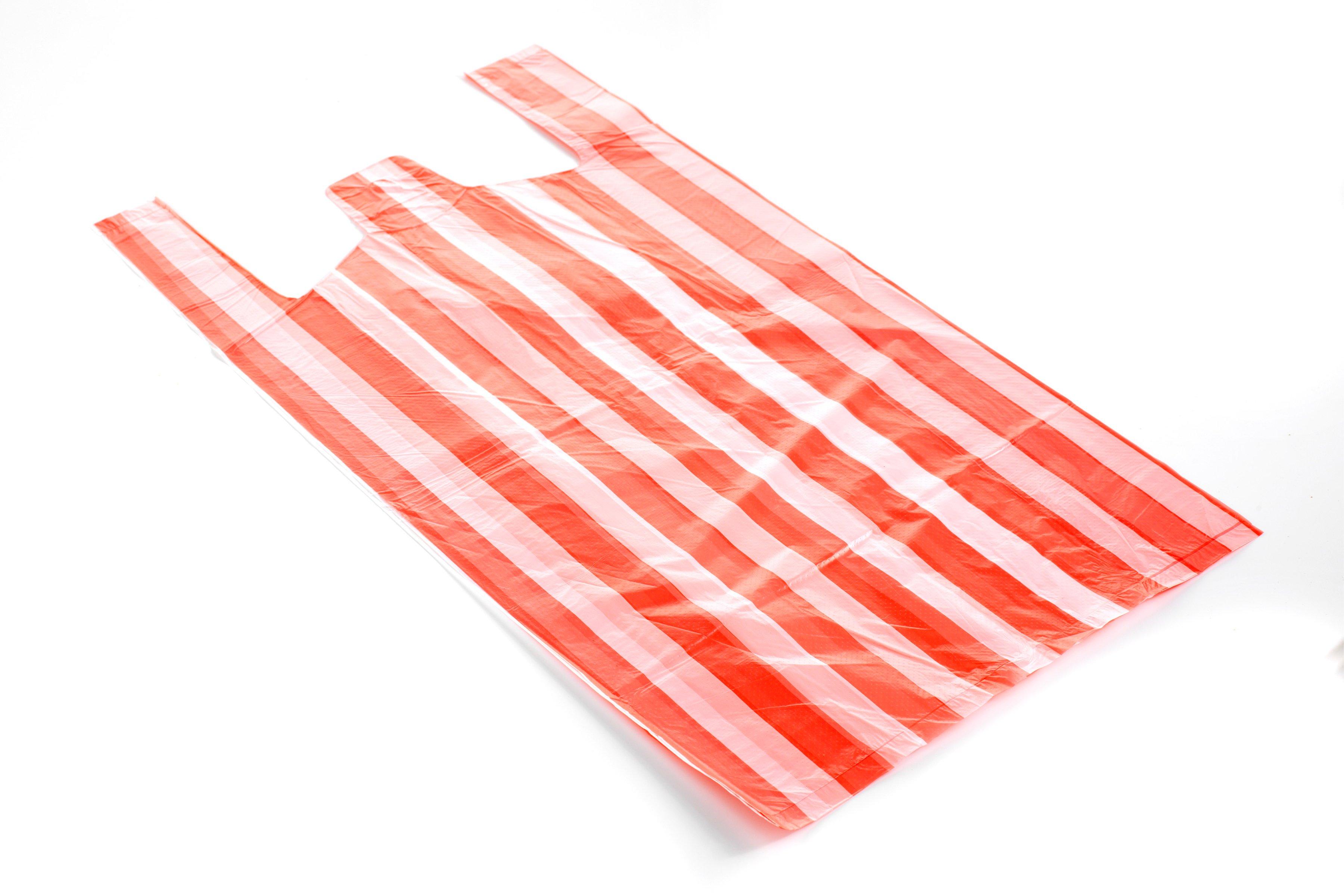 Candy Stripe Vest Carrier Bag 27.9x43.1x53.3cm 1 x 100