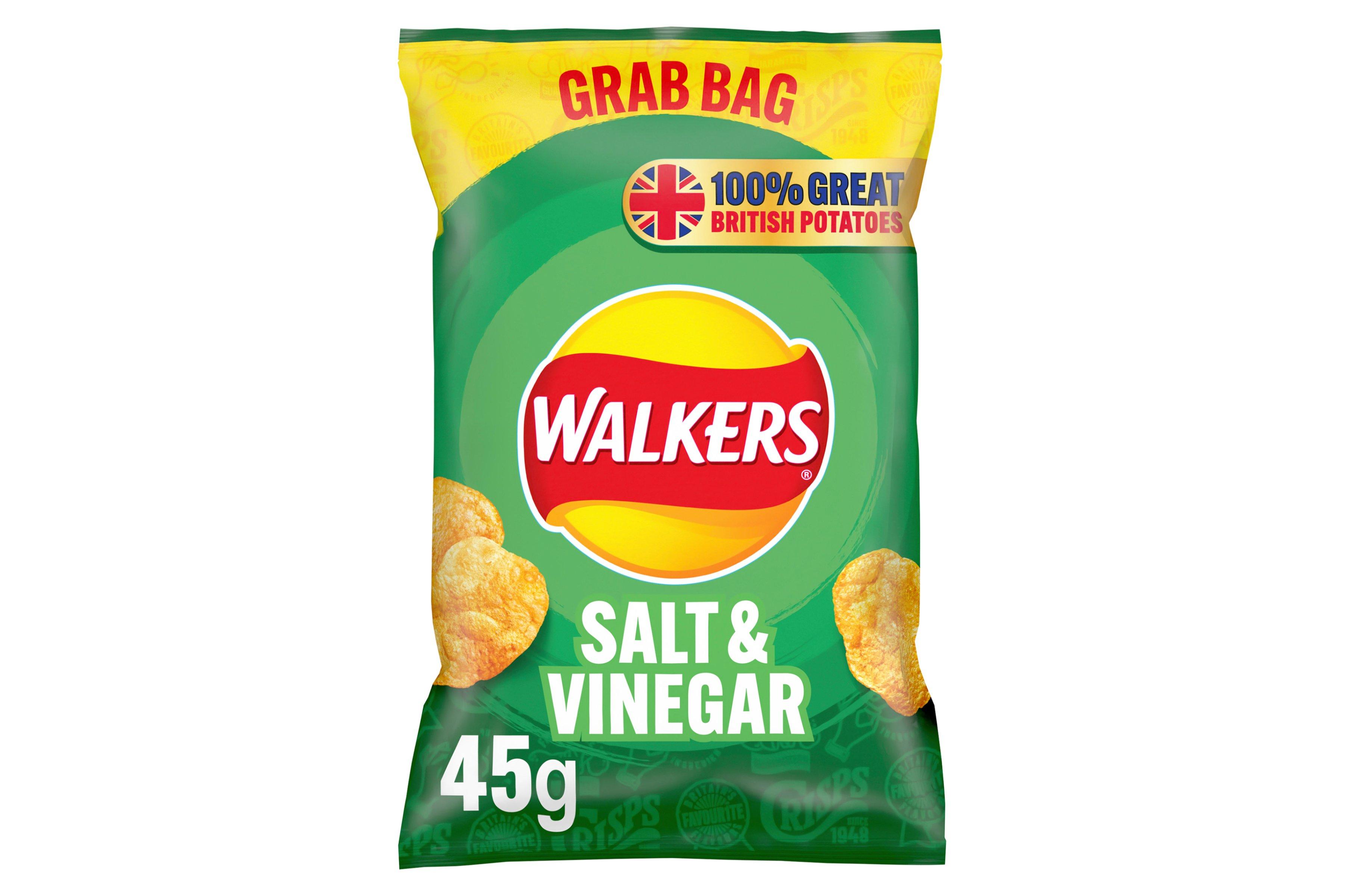 Walkers Salt & Vinegar Crisps 50g 32 x 45g