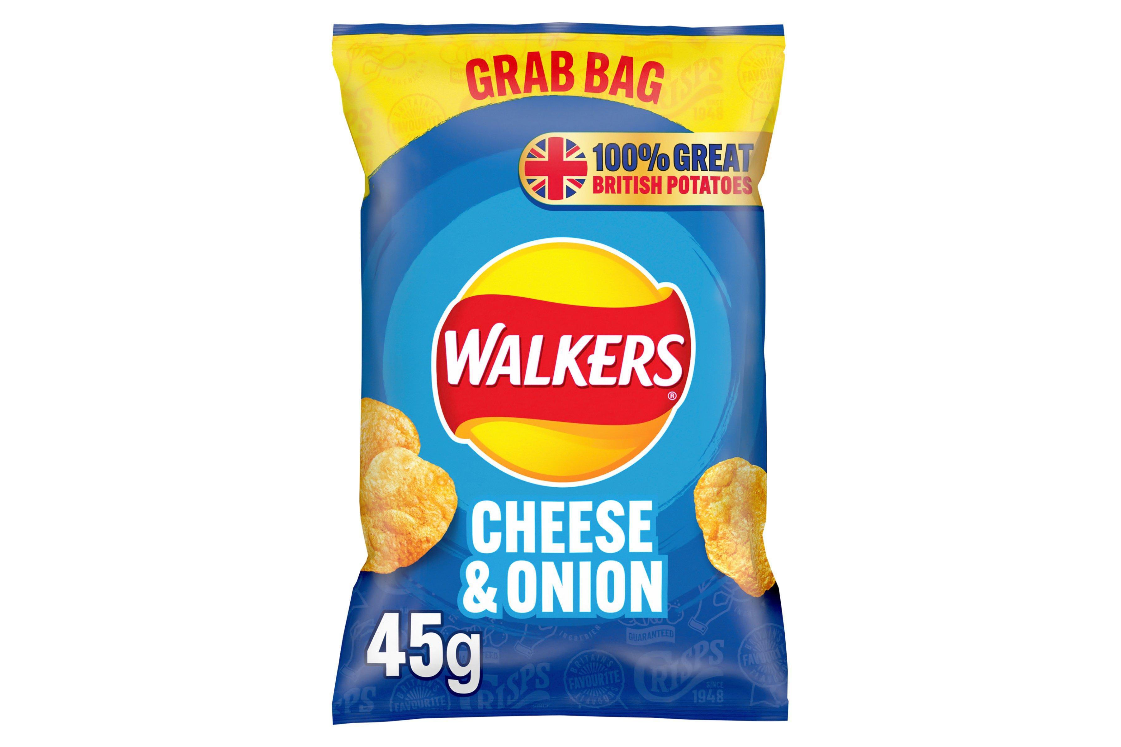 Walkers Cheese & Onion Crisps 50g 32 x 45g