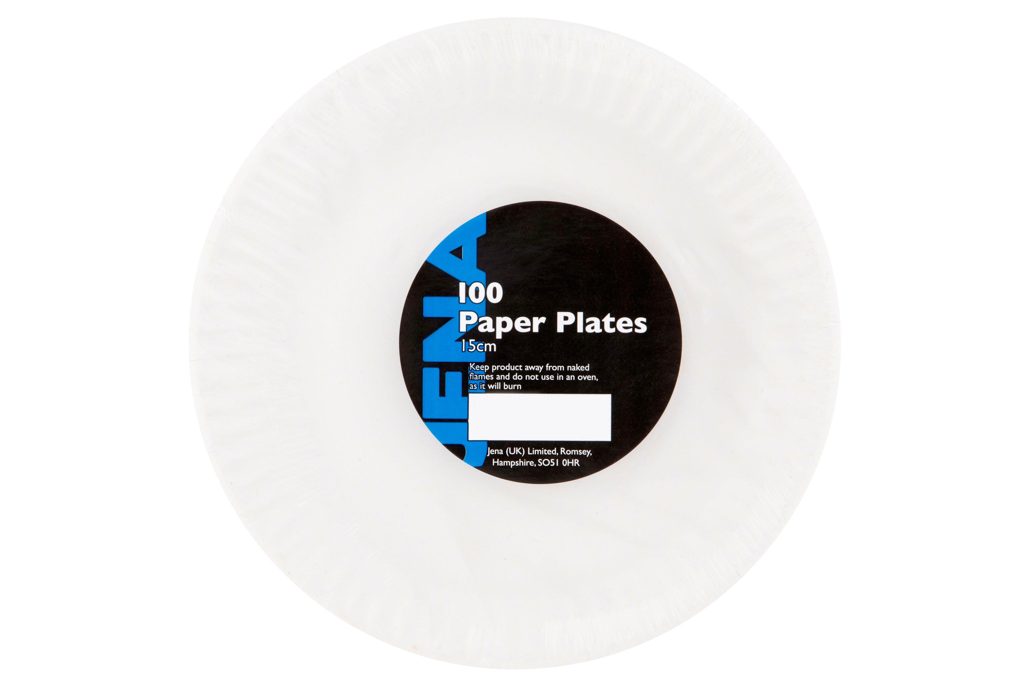 Uncoated White Paper Plates 6"""" /15cm 1 x 100