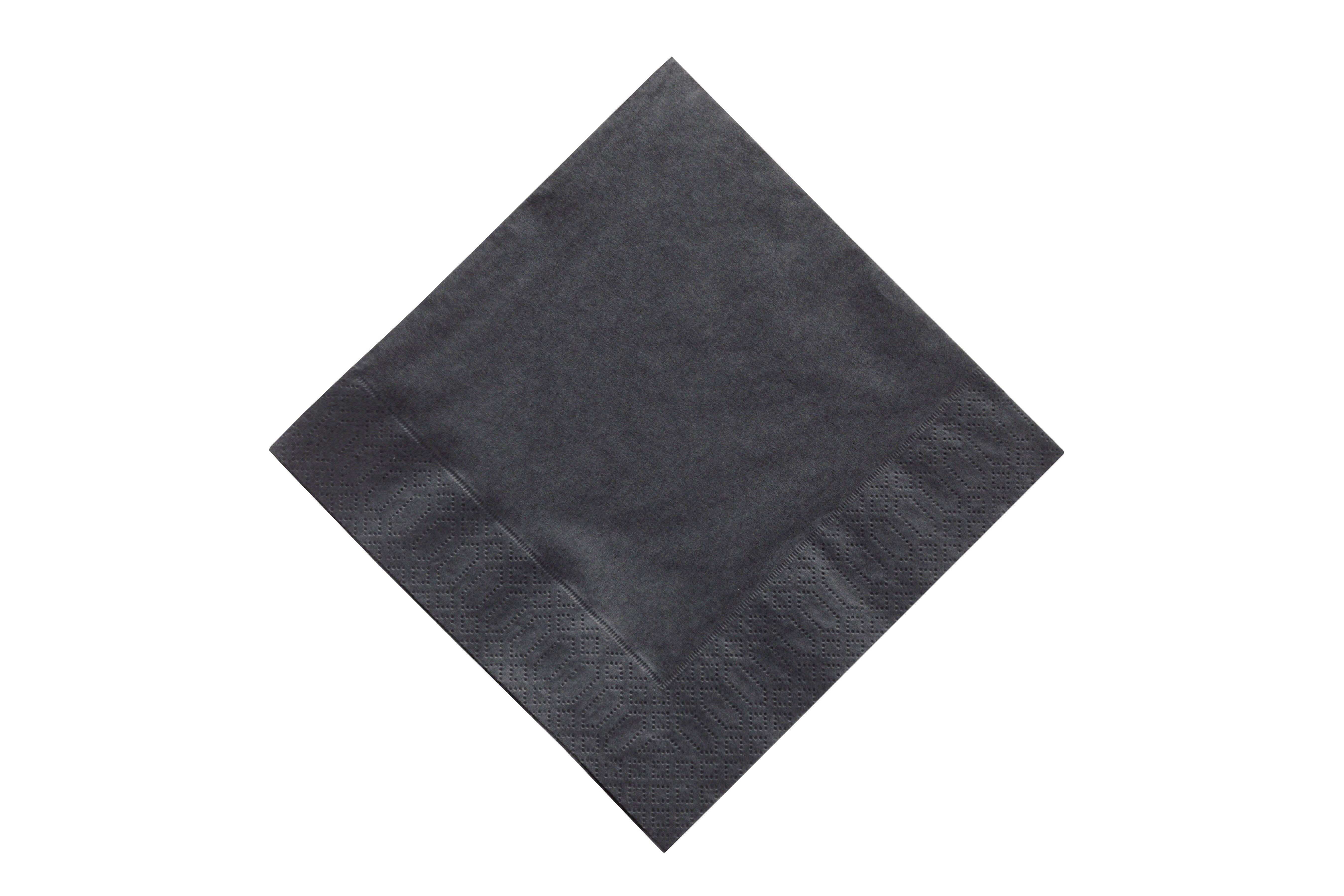 Duni Black Luncheon Napkins, 3 Ply, 33cm     4 x 250