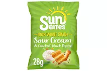 Sunbites Sour Cream & Cracked Black Pepper Snacks 28g
