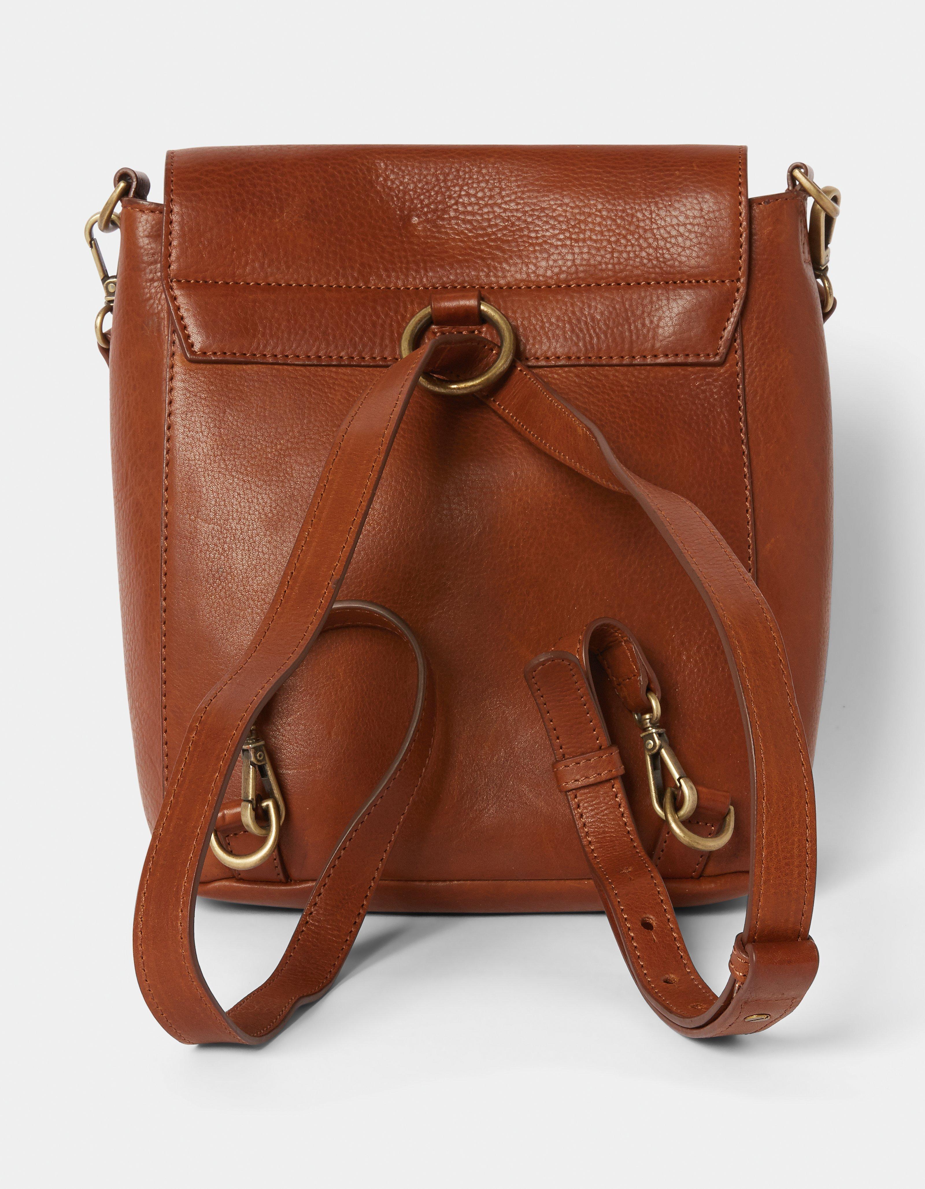 fat face leather rucksack