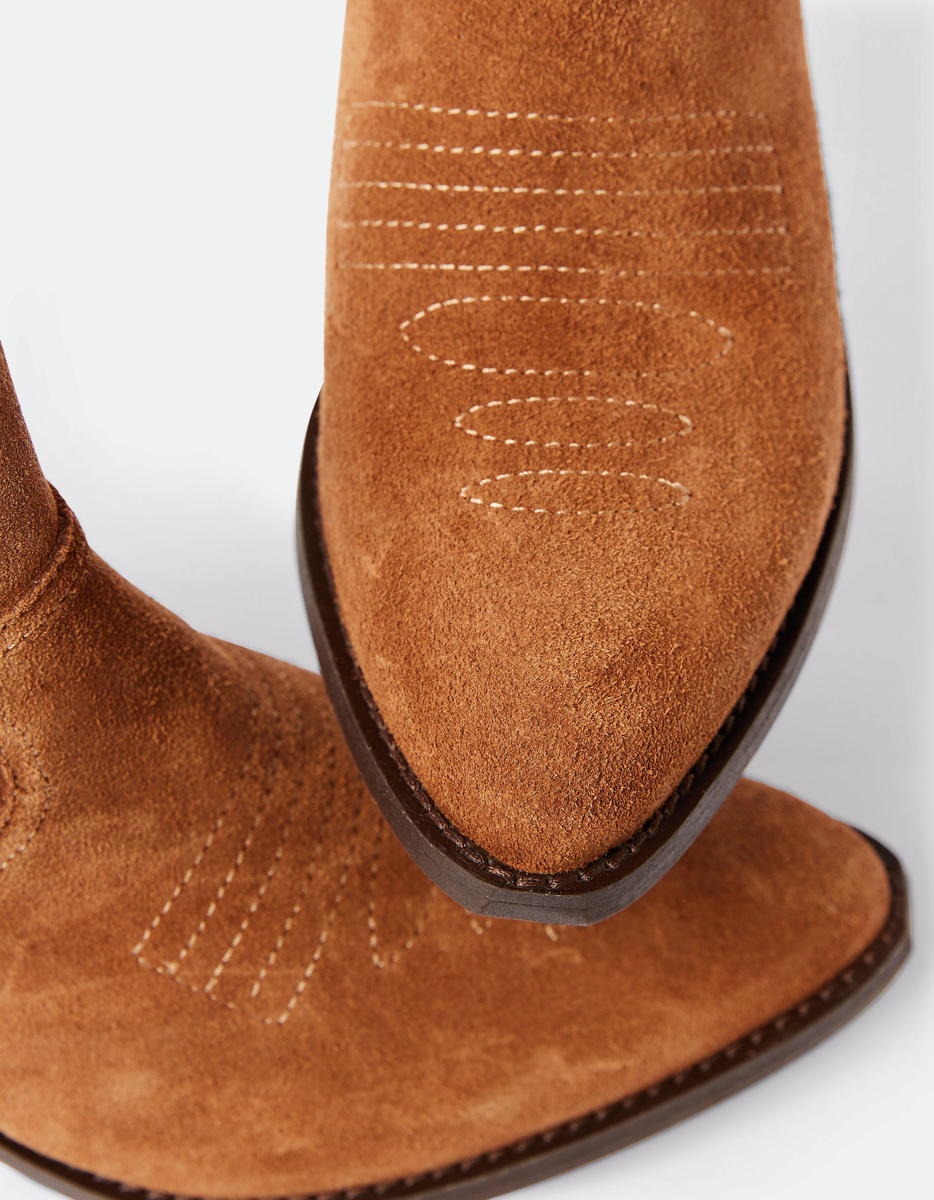 tan cowboy ankle boots