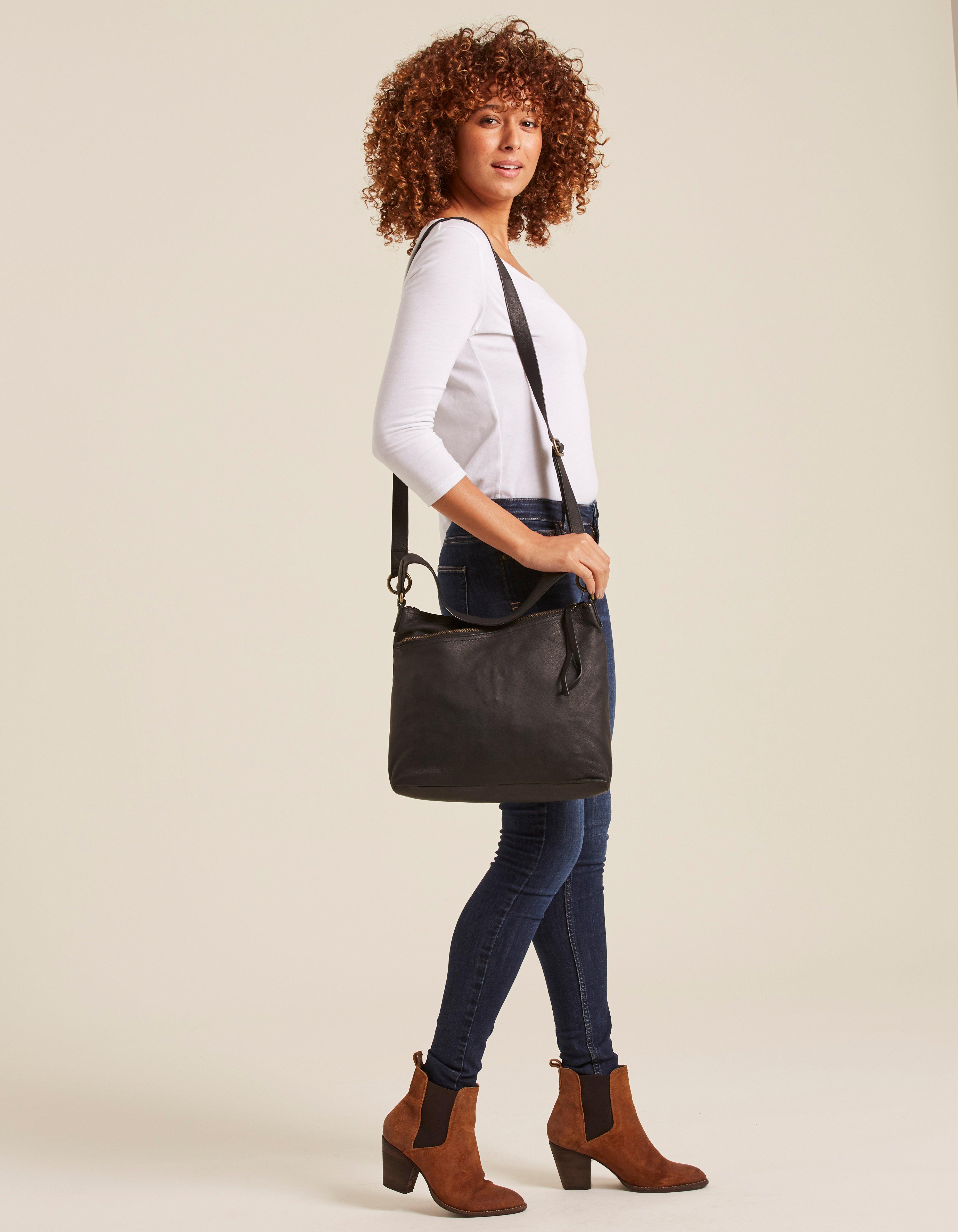 fat face leather tote bag