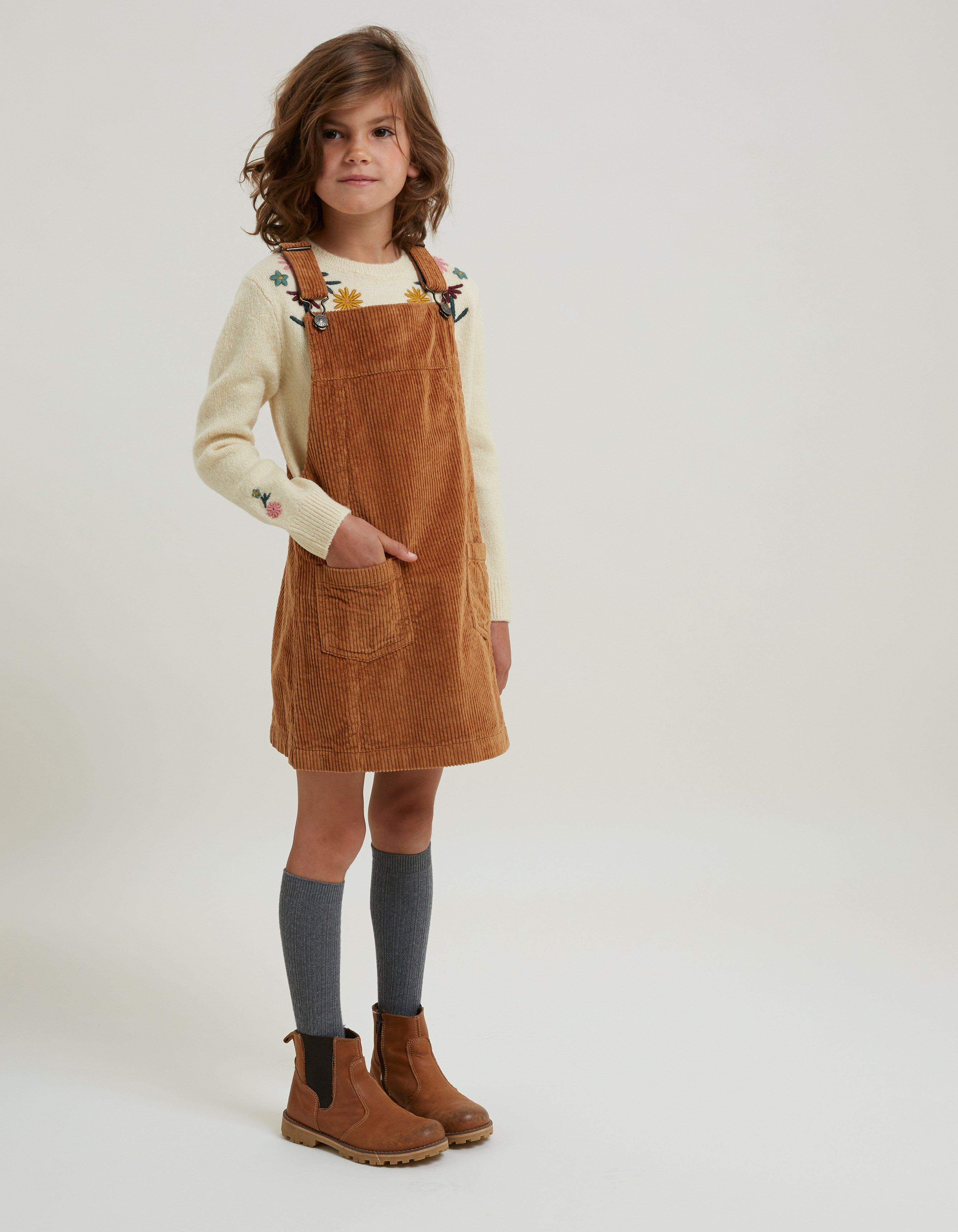 ladies cord pinafore