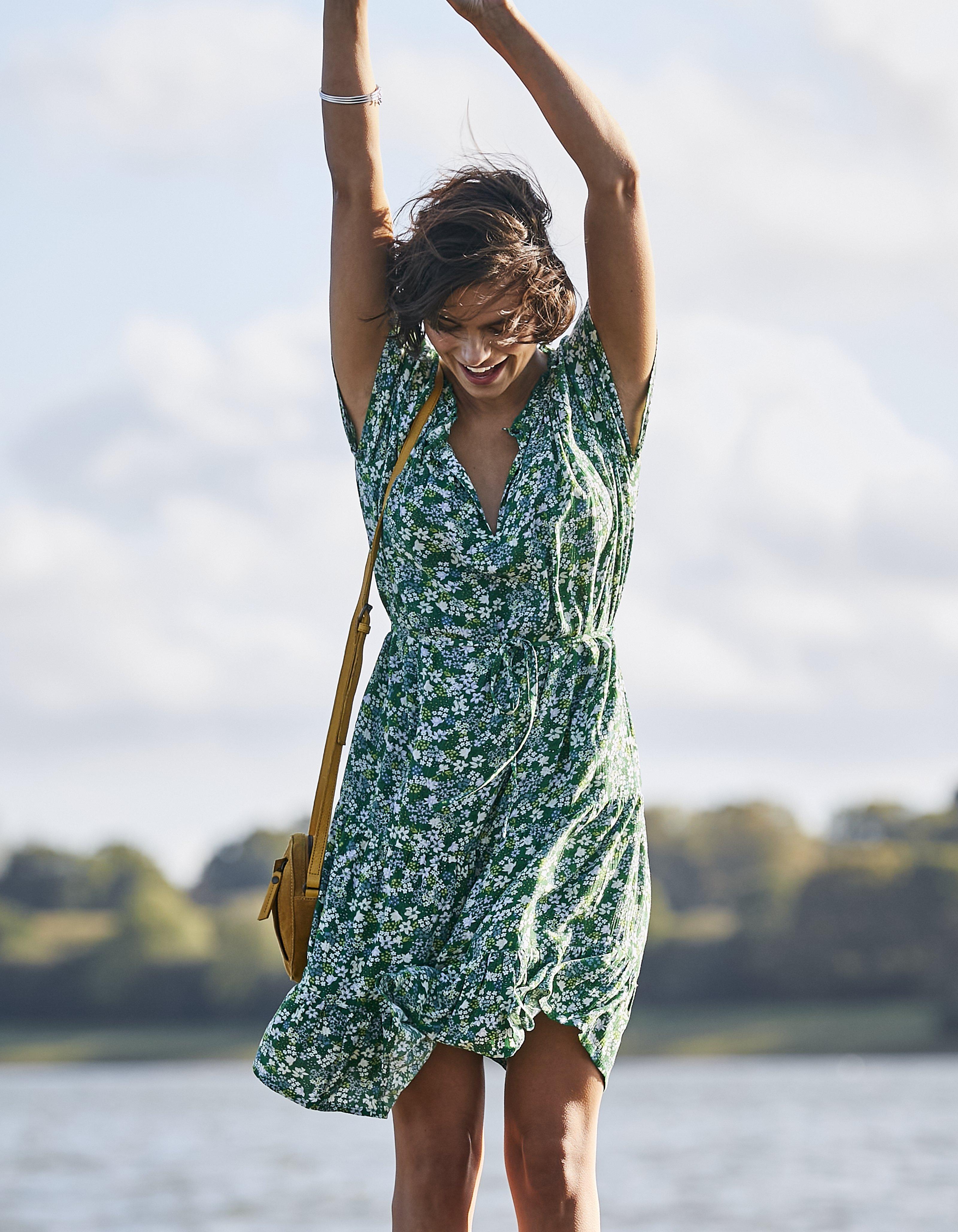 fat face blue floral dress