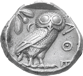 Die   wichtigste altgriechische Silbermünze - eine "Eule aus   Athen"!