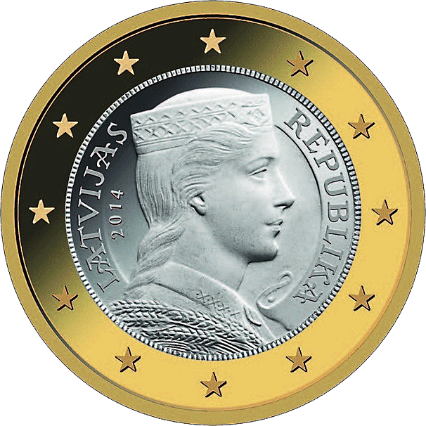1-euro-münze, europäische union isoliert über weiß