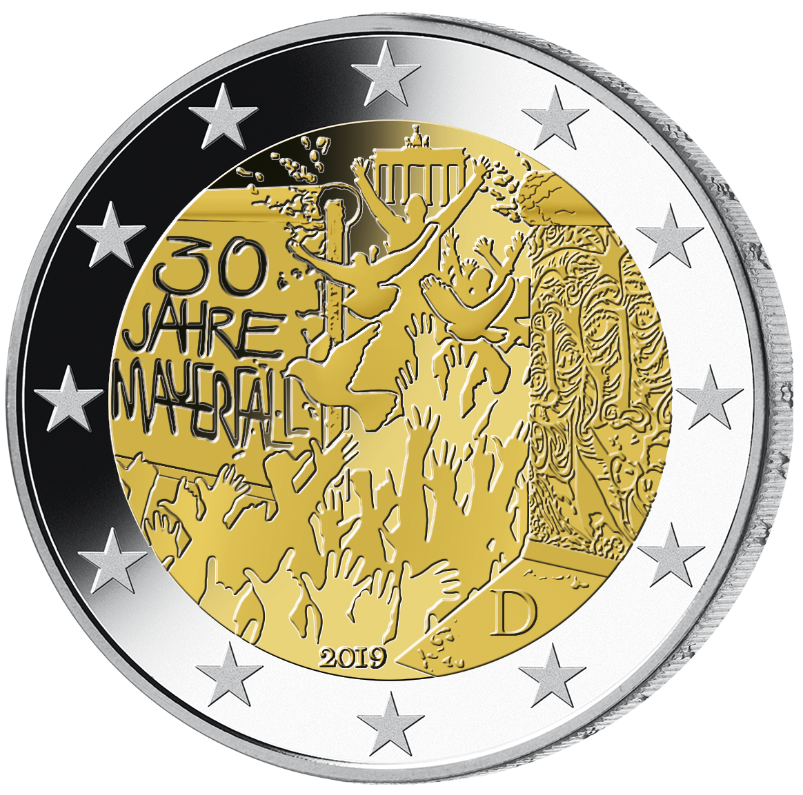 2 Euro 2019 30 Jahre Mauerfall Fehlpragung