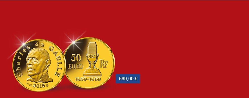 MDM - pièce de 50 Euros Or  Charles de Gaulle 2015