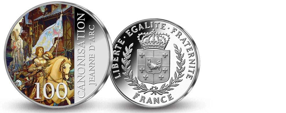MDM - Frappe en argent colorisé  «100ème anniversaire de la  Canonisation de Jeanne d'Arc»