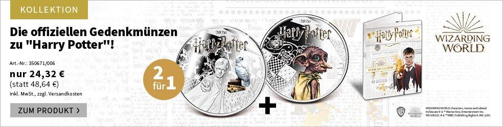 2 Münzen zum Preis von 1: Die offiziellen Gedenkmünzen zu ''Harry Potter''!