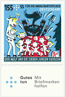 Briefmarke Der Wolf und die sieben Geißlein Briefmarke Der Wolf und die sieben Geißlein