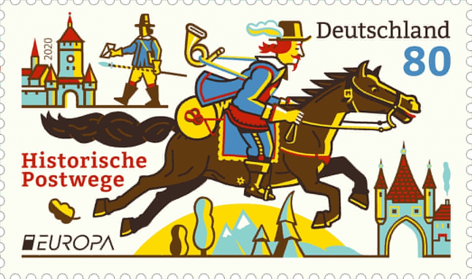 Briefmarke Historische Postwege https://www.borek.de/briefmarke-historische-postwege-europa