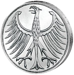 5 D-Mark Rückseite Silberadler